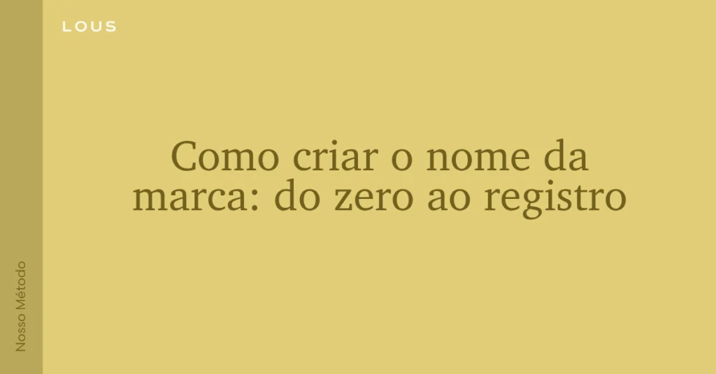 como criar nome de marca