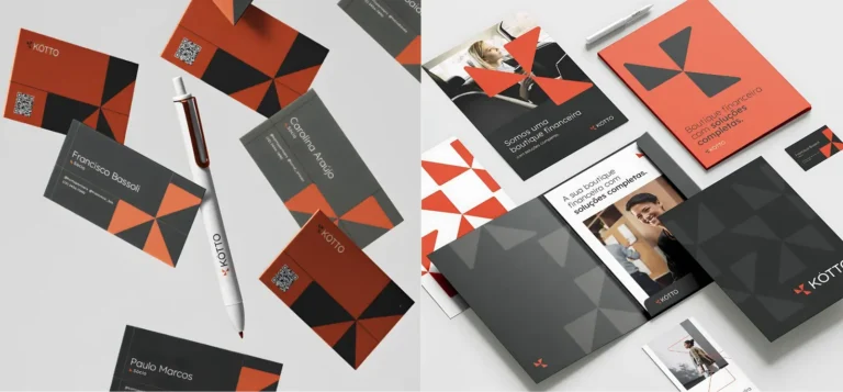 Papelaria e cartões da Kótto Partners